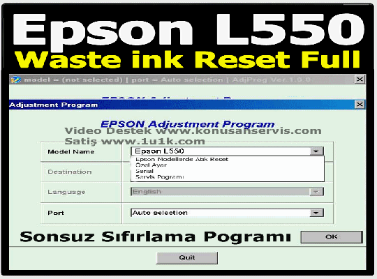 Epson L550 Reset Emici Dolu Giderme